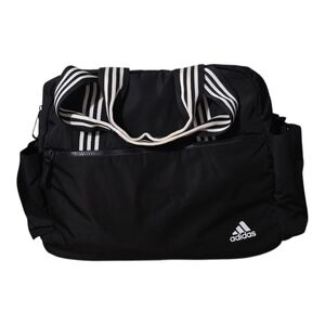 Adidas Black Duffel Bag with White Accents
